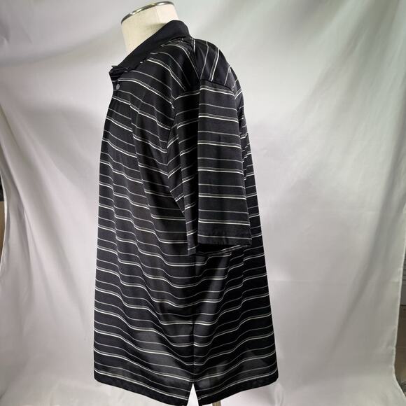 PGA Tour Black and Cream Striped Polo Shirt Size 2XL - Picture 2 of 8